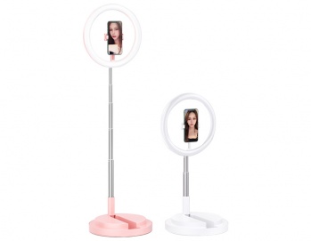 LUZ DE MAQUILLAJE ARO 6" CON BASE DOS COLORES